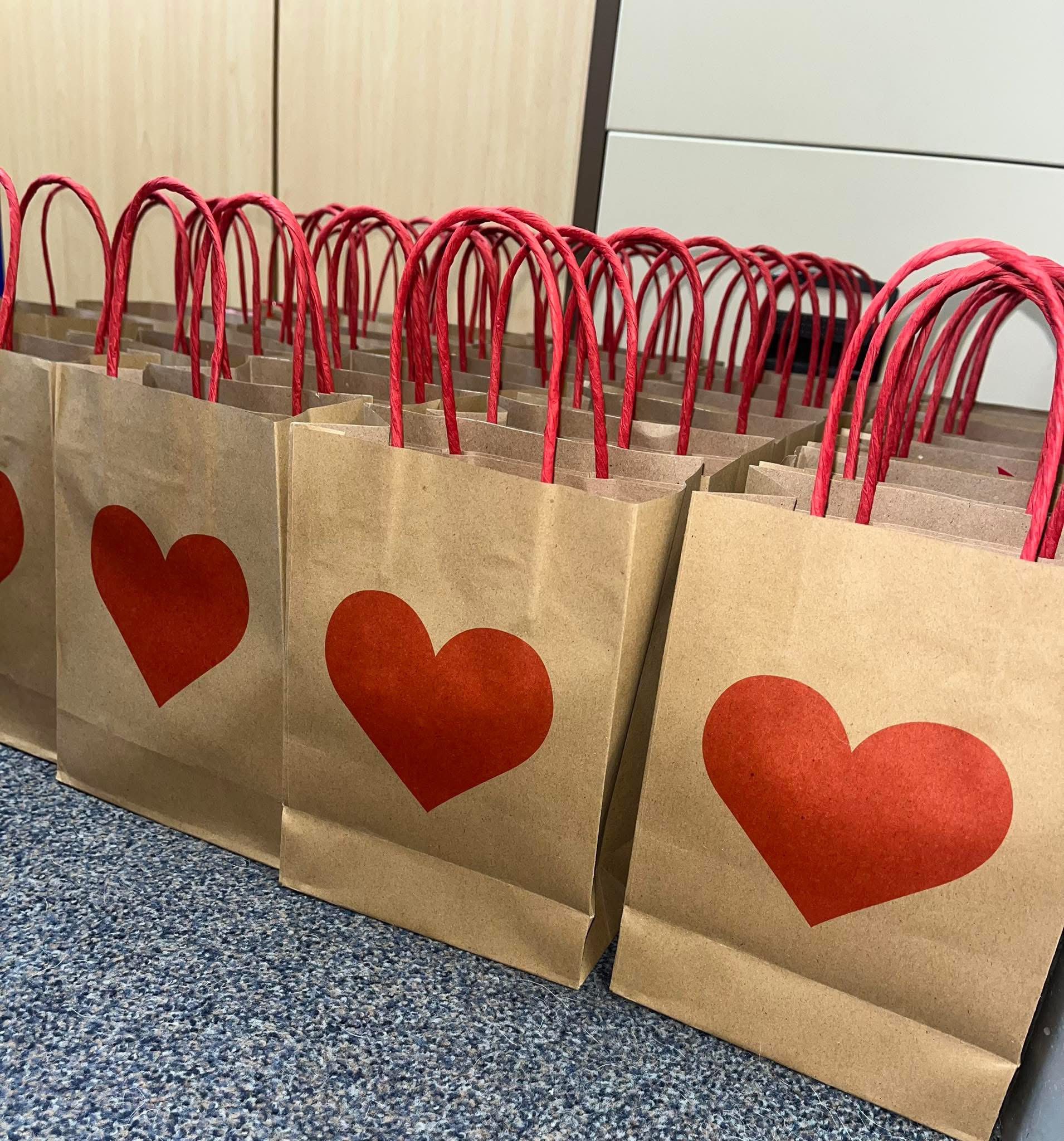 Gift bag with red heart